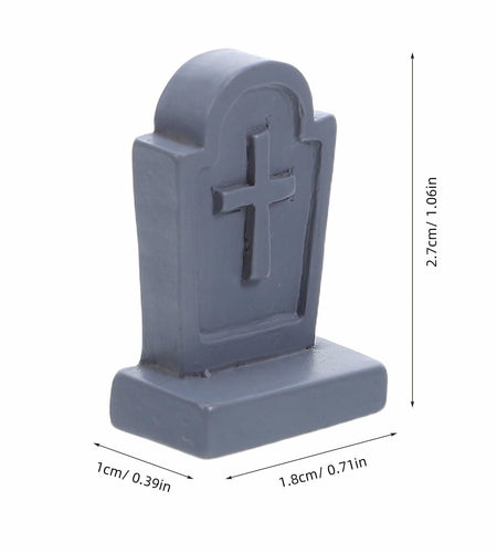 BESTOYARD Halloween Mini Tombstone Decorations 20Pcs Gray Resin 1.06x0.70x0.39in
