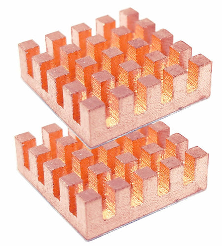 Haojiaho Pure Copper HeatSink 0.59x0.59x0.24in Adhesive Tape 2PCS Copper