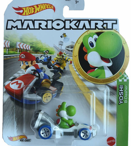 Hot Wheels Mario Kart Yoshi B-Dasher Metal Diecast Car 1:64 Scale