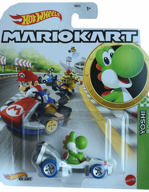 Load image into Gallery viewer, Hot Wheels Mario Kart Yoshi B-Dasher Metal Diecast Car 1:64 Scale
