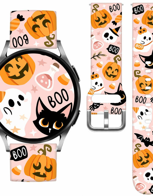 Load image into Gallery viewer, Vieeki Halloween Pumpkin Silicone Watch Band Samsung Galaxy 40-46mm Pink 20mm
