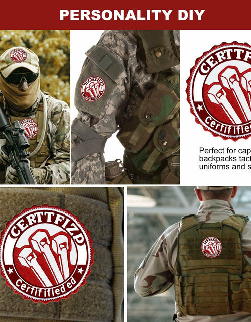 Load image into Gallery viewer, ALYRMEI Zip Tie Certified Embroidered Morale Patch for Backpacks Blue
