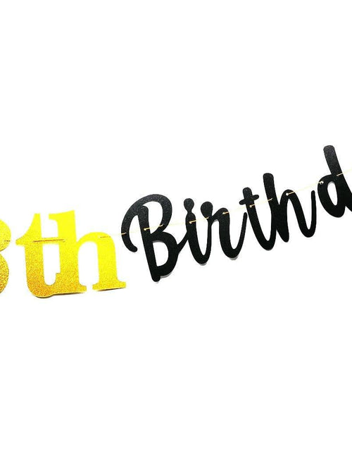 Load image into Gallery viewer, SPRICEMQC Happy 98th Birthday Banner Decoration Black Pre-Strung Paper
