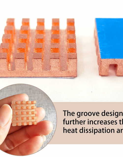 Load image into Gallery viewer, Haojiaho Pure Copper HeatSink 0.59x0.59x0.24in Adhesive Tape 2PCS Copper
