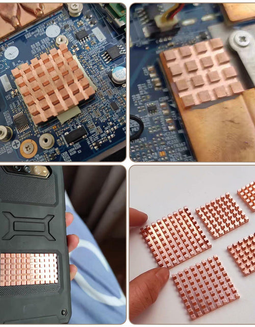 Load image into Gallery viewer, Haojiaho Pure Copper HeatSink 0.59x0.59x0.24in Adhesive Tape 2PCS Copper
