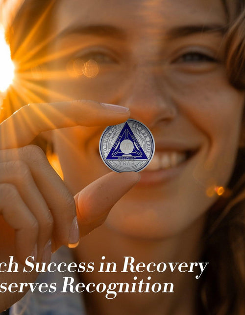 Load image into Gallery viewer, Recovery Triangle 56 Year Sobriety Coin Silver NA AA Medallion
