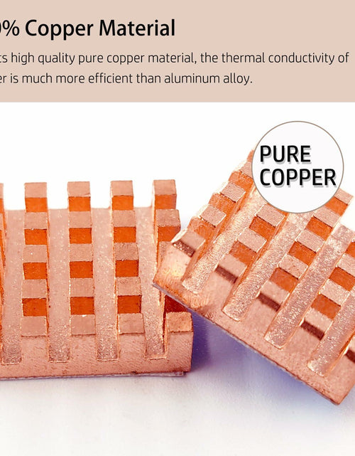 Load image into Gallery viewer, Haojiaho Pure Copper HeatSink 0.59x0.59x0.24in Adhesive Tape 2PCS Copper
