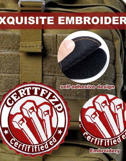 Load image into Gallery viewer, ALYRMEI Zip Tie Certified Embroidered Morale Patch for Backpacks Blue
