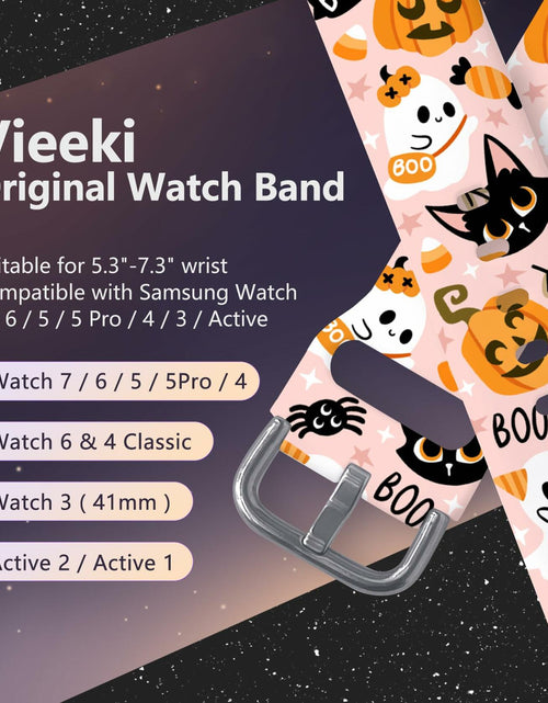 Load image into Gallery viewer, Vieeki Halloween Pumpkin Silicone Watch Band Samsung Galaxy 40-46mm Pink 20mm

