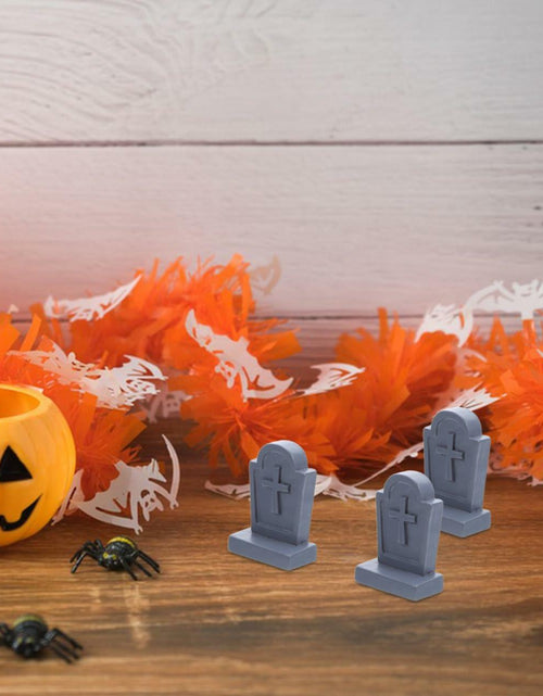 Load image into Gallery viewer, BESTOYARD Halloween Mini Tombstone Decorations 20Pcs Gray Resin 1.06x0.70x0.39in
