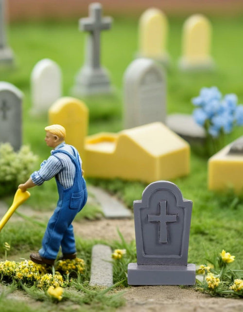 Load image into Gallery viewer, BESTOYARD Halloween Mini Tombstone Decorations 20Pcs Gray Resin 1.06x0.70x0.39in
