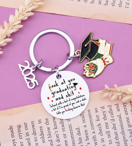 QUIHUD Graduation Gifts Class of 2025 College Masters Metal White