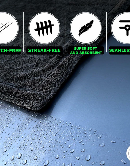 Load image into Gallery viewer, GW WUNDERGOODS Microfiber Towels Car Detail 1400 GSM Gray 20x24

