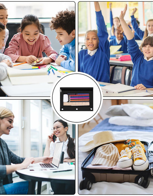 Load image into Gallery viewer, LaOficina 50 Pack 3 Ring Zippered Binder Pencil Pouch Clear Window Black
