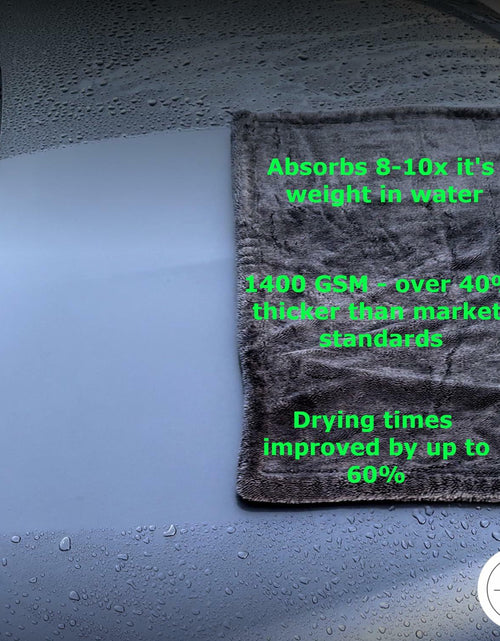 Load image into Gallery viewer, GW WUNDERGOODS Microfiber Towels Car Detail 1400 GSM Gray 20x24
