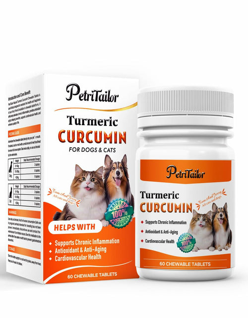 Load image into Gallery viewer, PetriTailor Turmeric Curcumin Dog Supplement Hip &amp; Joint Support 60 Tablets
