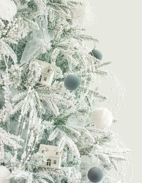 Load image into Gallery viewer, KI Store Velvet Christmas Balls Lux Gray 25pcs Flocked Xmas Tree Decor
