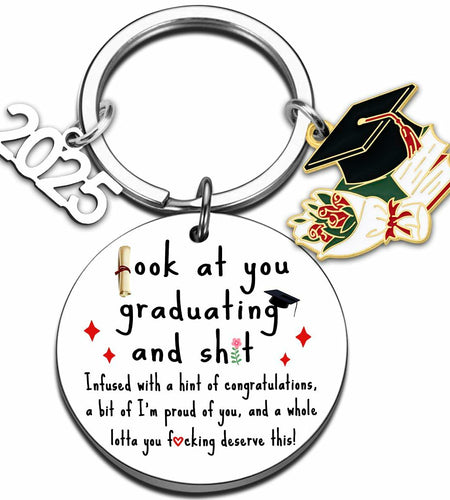 QUIHUD Graduation Gifts Class of 2025 College Masters Metal White