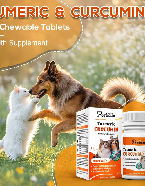 Load image into Gallery viewer, PetriTailor Turmeric Curcumin Dog Supplement Hip &amp; Joint Support 60 Tablets
