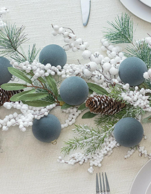 Load image into Gallery viewer, KI Store Velvet Christmas Balls Lux Gray 25pcs Flocked Xmas Tree Decor
