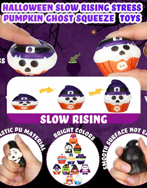 Load image into Gallery viewer, Halloscume Halloween Squeeze Toys 48 Pack Soft Slow Rising Ghost PU
