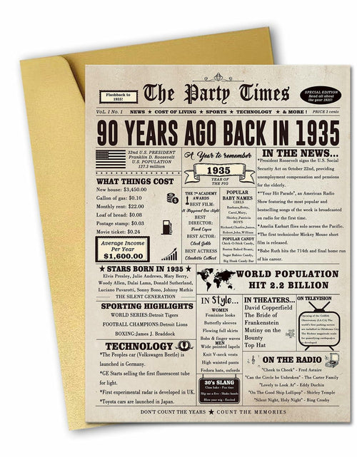 Load image into Gallery viewer, mmuue Big 90th Birthday Card Funny Retro for Women Men Mom Dad Husband Wife
