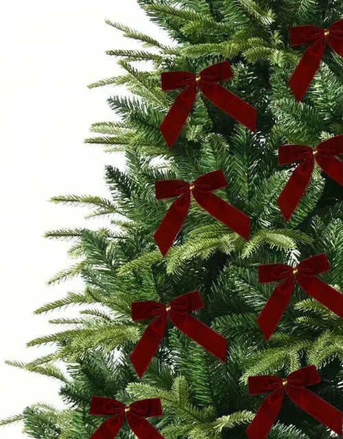 Load image into Gallery viewer, HSXJJ 12 Pcs Small Khaki Velvet Christmas Tree Bows Ornaments 3.5x3.5 Inch
