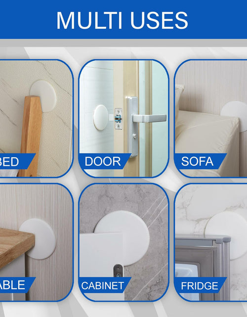 Load image into Gallery viewer, RIZZZ Door Stoppers for Wall 4 Pack 3.15" White Silicone Bumpers
