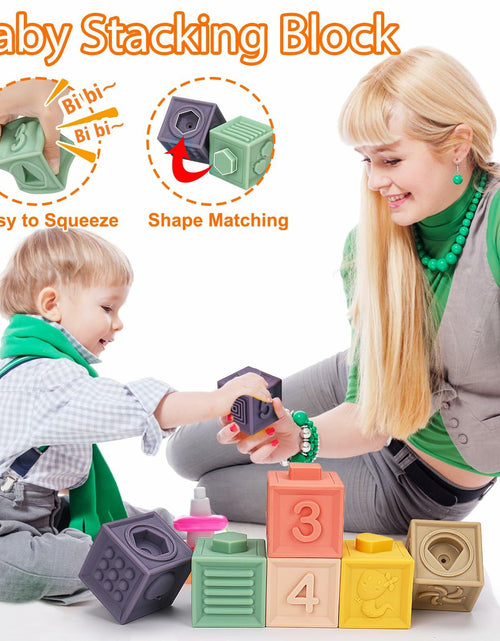 Load image into Gallery viewer, Qirptey Montessori Baby Toys Infant Pull String Stacking Cups Multicolor
