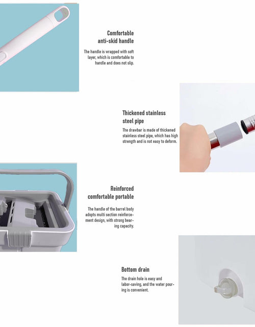 Load image into Gallery viewer, INHOMES Self-Wringing Flat Mop with 4 Microfiber Pads, 56" Handle
