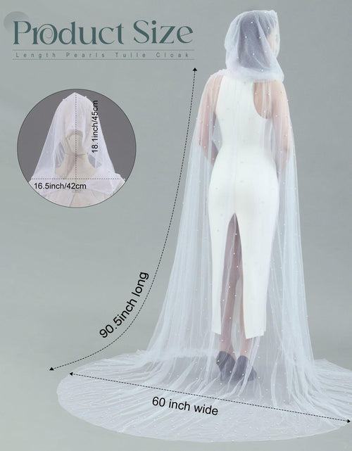 Load image into Gallery viewer, Geyoga Women Peals Tulle Hooded Cape Sheer Elf Cloak White

