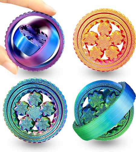 MAVLENT 3D Printed Toy Fidget Spinner 4PCS Multicolor Stress Relief Bulk