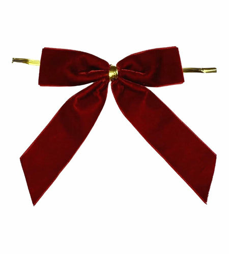 HSXJJ 12 Pcs Small Khaki Velvet Christmas Tree Bows Ornaments 3.5x3.5 Inch