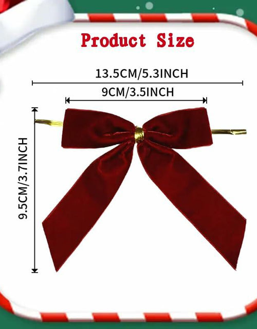 Load image into Gallery viewer, HSXJJ 12 Pcs Small Khaki Velvet Christmas Tree Bows Ornaments 3.5x3.5 Inch
