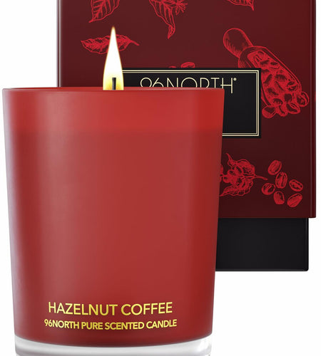 96NORTH Pure Hazelnut Coffee Soy Wax Candle 1-Wick Red Small-Medium