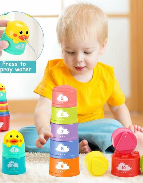 Load image into Gallery viewer, Qirptey Montessori Baby Toys Infant Pull String Stacking Cups Multicolor

