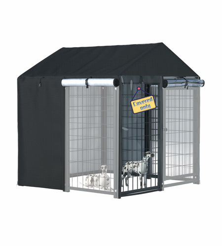 NGB Outdoor Dog Kennel Cover 4x4x4.5ft 600D Waterproof Windproof Black