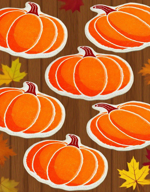 Load image into Gallery viewer, Haull 6 Pc Thanksgiving Bathroom Rugs Autumn Pumpkin Orange 16x16 Inch
