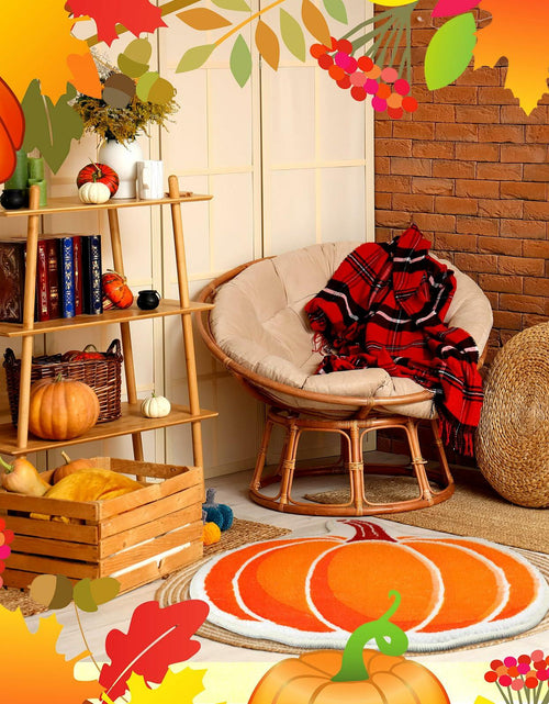 Load image into Gallery viewer, Haull 6 Pc Thanksgiving Bathroom Rugs Autumn Pumpkin Orange 16x16 Inch
