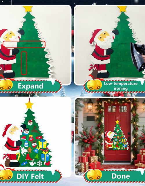Load image into Gallery viewer, JUN-ELECTRON DIY Felt Christmas Tree Set 3.2Ft Green with Ornaments &amp; Lights

