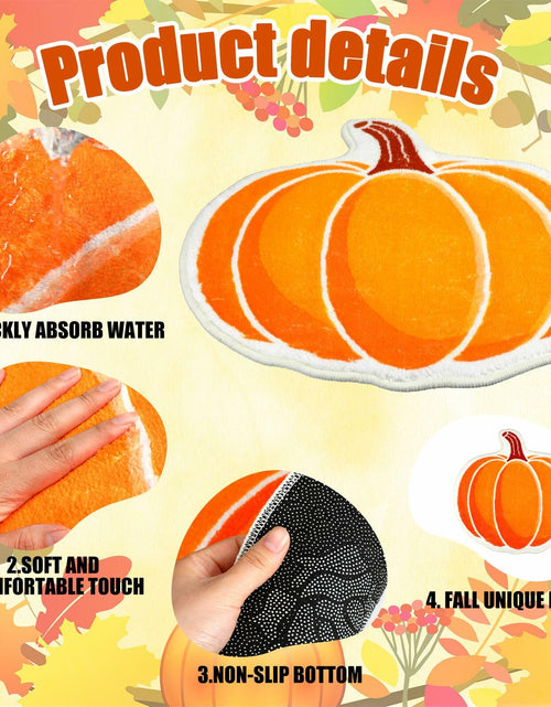 Load image into Gallery viewer, Haull 6 Pc Thanksgiving Bathroom Rugs Autumn Pumpkin Orange 16x16 Inch
