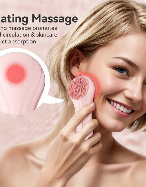 Load image into Gallery viewer, ZEXIYP Silicone Face Scrubber Electric Waterproof Brush 5 Strength Pink
