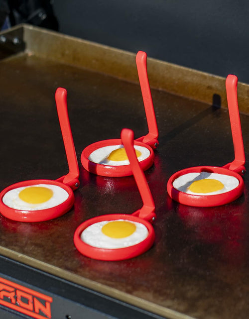 Load image into Gallery viewer, Char-Griller Flat Iron Griddle Egg Ring Outdoor Kitchen Accessory 4-Pack
