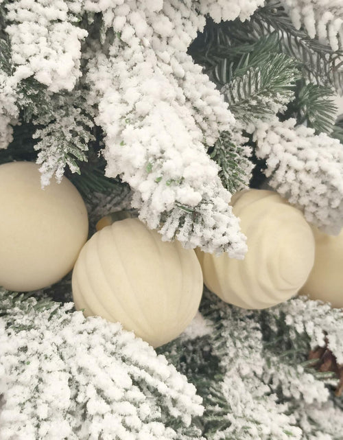 Load image into Gallery viewer, Obgora 15PCS 3.15" Beige Velvet Flocked Christmas Ornaments Balls
