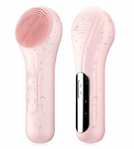 ZEXIYP Silicone Face Scrubber Electric Waterproof Brush 5 Strength Pink