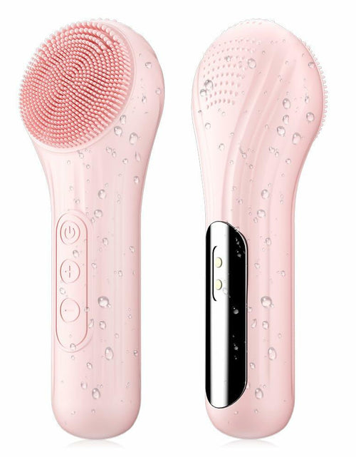 Load image into Gallery viewer, ZEXIYP Silicone Face Scrubber Electric Waterproof Brush 5 Strength Pink
