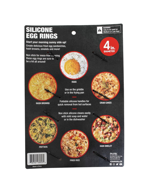 Load image into Gallery viewer, Char-Griller Flat Iron Griddle Egg Ring Outdoor Kitchen Accessory 4-Pack
