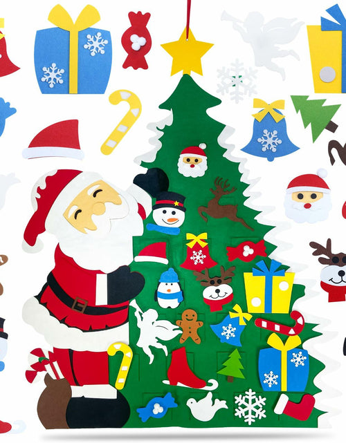Load image into Gallery viewer, JUN-ELECTRON DIY Felt Christmas Tree Set 3.2Ft Green with Ornaments &amp; Lights
