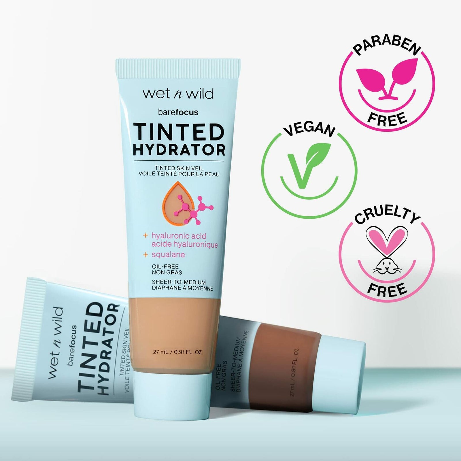 wet n wild Bare Focus Tinted Hydrator Medium Deep Semi-Matte Buildable 0.91oz