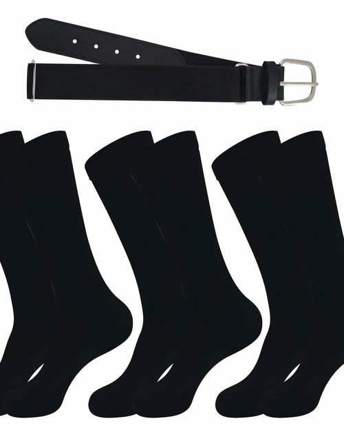 Load image into Gallery viewer, cs runsenisocks Baseball Softball Soccer Socks &amp; Belt Set Red 3pcs+1belt Size L
